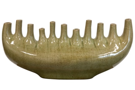 Váza Nine olive green D43x14 H20