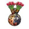 Tulipánová váza Berry blue D24 H37