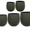 Sada 5 květináčů Stijn matná zelená D58 H56