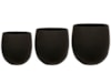 Sada 3 květináčů Stijn matná černá D36 H34