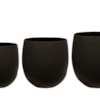 Sada 3 květináčů Stijn matná černá D36 H34