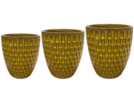 Sada 3 květináčů Chase yellow D37 H42
