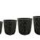 Sada 4 květináčů Jacie metalic black D36 H42