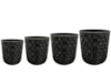 Sada 4 květináčů Jacie metalic black D36 H42