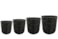 Sada 4 květináčů Jacie metalic black D36 H42