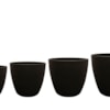 Sada 4 květináčů Alisa matná černá D39 H34