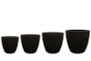 Sada 4 květináčů Alisa matná černá D39 H34