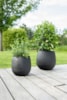 Sada 3 květináčů Stijn matná černá D36 H34