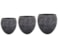 Sada 3 květináčů Douwe granite D56 H51