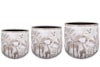 Sada 3 květináčů Wild vintage white D55 H50