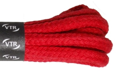 Bavlněné kulaté tkaničky silné červené