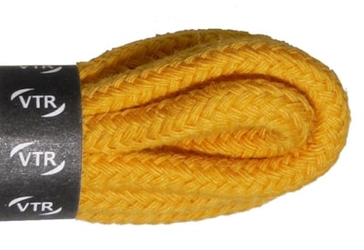Bavlněné kulaté tkaničky silné žluté