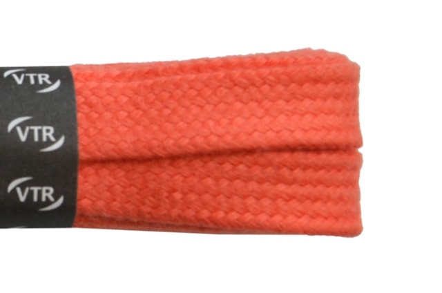 Bavlněné tkaničky ploché pastelové lososové