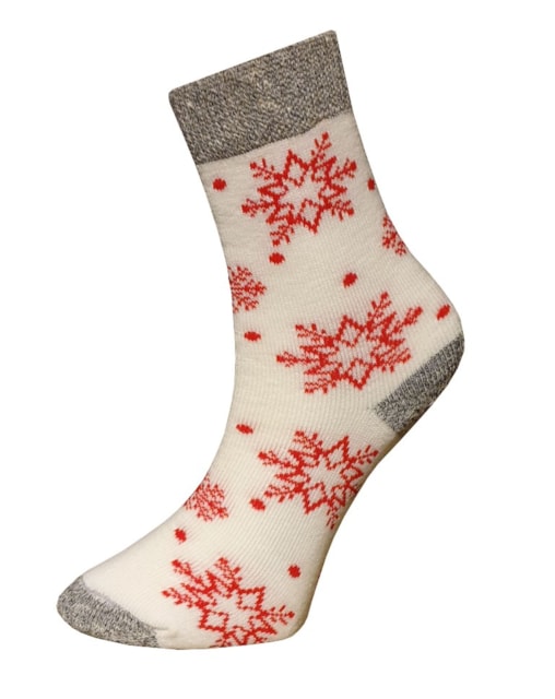 Art. 17 Dámske zimné termo ponožky červená vločka