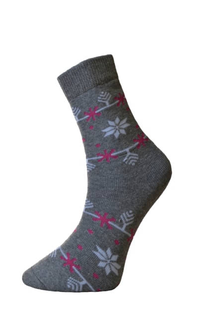 Art.19 Dámske zimné termo ponožky Knebl - Vločka sivá