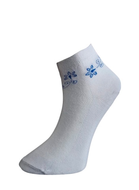 Art.60 Členkové ponožky Knebl - PRAVÉ VALAŠSKÉ Modrý kvietok