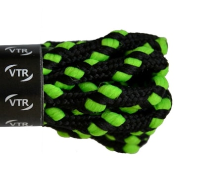 RUNNING LACES uzlíkové tkaničky černo neonové zelené