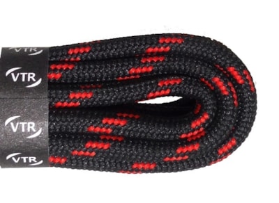 Trekkingové tkaničky kulaté černočervené