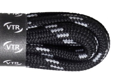 Trekkingové tkaničky kulaté černošedé