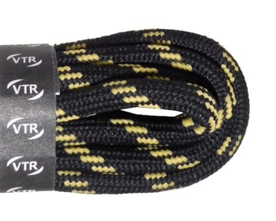 Trekkingové tkaničky kulaté černožluté