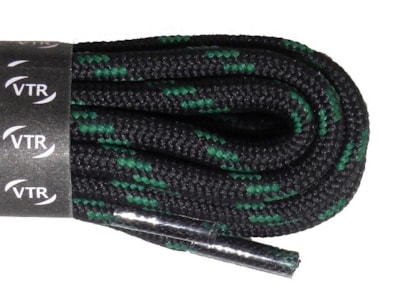 Trekkingové tkaničky kulaté černozelené