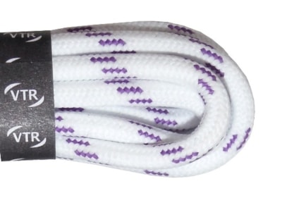 Trekkingové tkaničky kulaté bílofialové