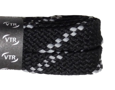 Trekkingové tkaničky ploché černošedé