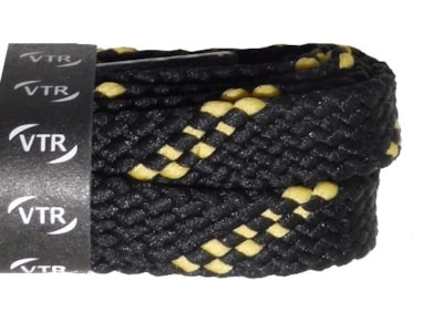 Trekkingové tkaničky ploché černožluté