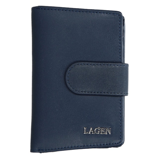 Dámska peňaženka LAGEN kožená 50313 tmavo modrá DARK BLUE