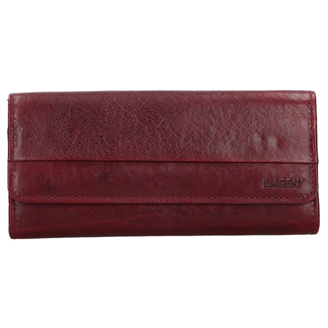Dámská peněženka LAGEN kožená 7544/T vínově červená W.RED