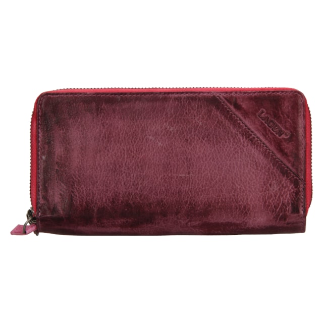 Dámská peněženka LAGEN kožená JK-200/D fialová/růžová PLUM/FUCHSIA