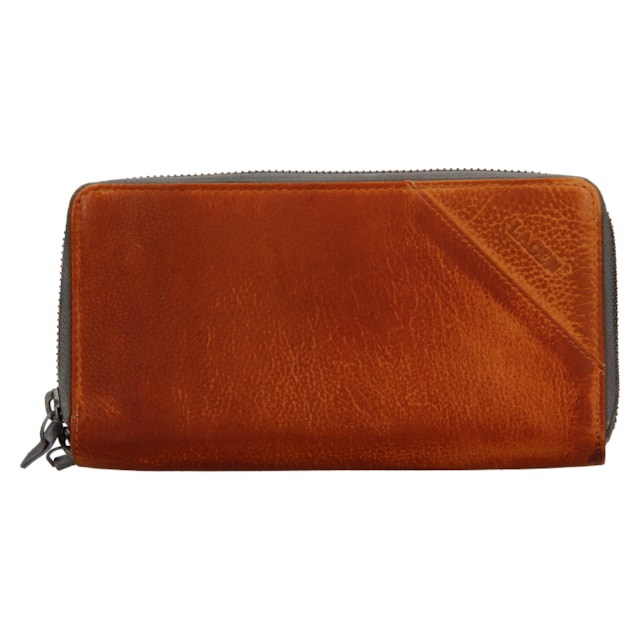 Dámská peněženka LAGEN kožená JK-200/D hnědá/šedá CARAMEL/GREY