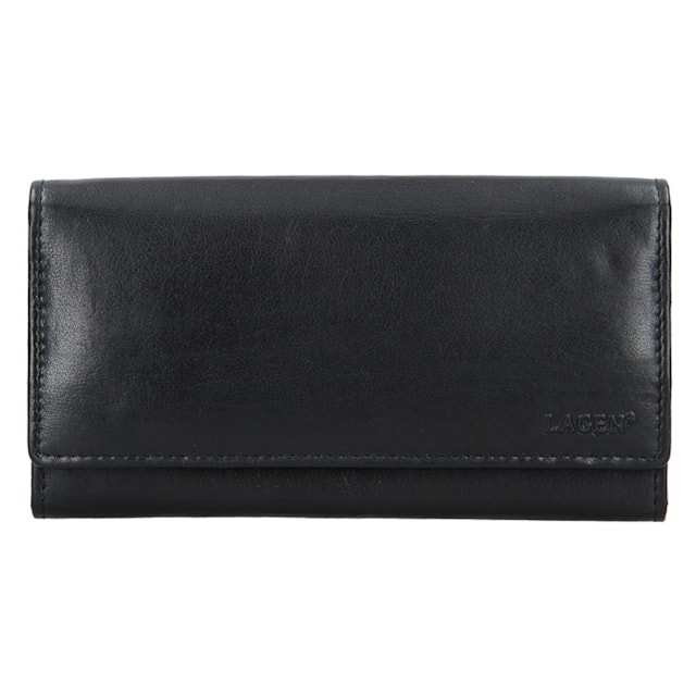 Dámská peněženka LAGEN kožená V-40 černá BLK