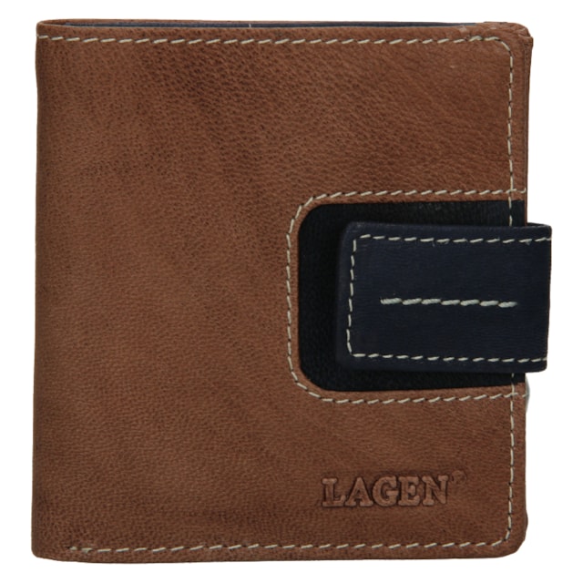 Dámská peněženka LAGEN kožená 3305/18 hnědá/modrá TAUPE/NAVY