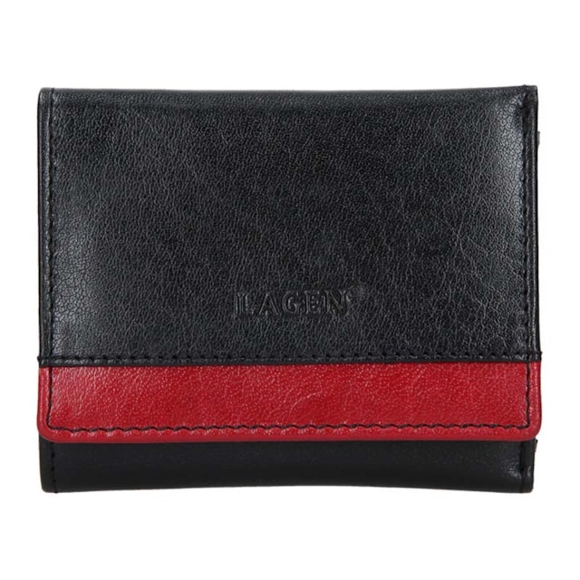 Dámska peňaženka LAGEN kožená BLC/160231 BLK/RED