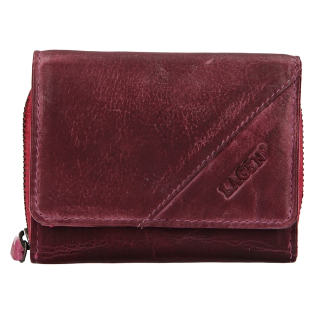 Dámska peňaženka LAGEN kožená JK-0721/D PLUM/FUCHSIA