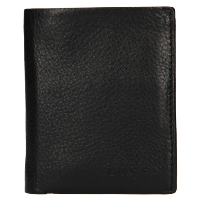 Pánská peněženka LAGEN kožená 50620 černá/modrá BLK/CELESTI