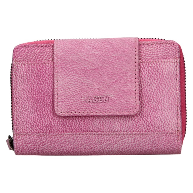 Dámská peněženka LAGEN kožená 931/D růžová FUCHSIA