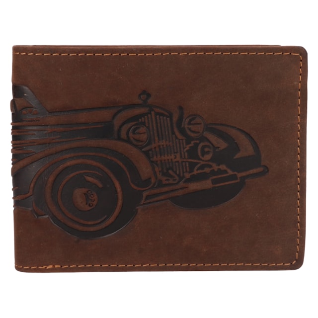 Pánská peněženka LAGEN kožená 19179 CAR-AUTO hnědá BRN