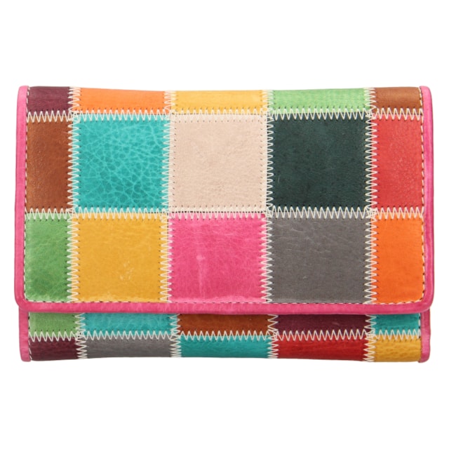 Dámská peněženka LAGEN kožená LG-11DS Framing/Fuchsia Růžová/multi
