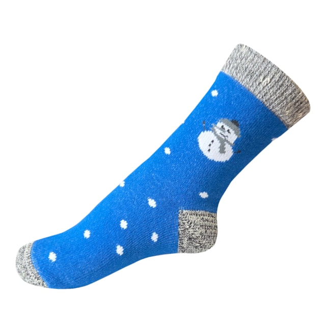 Art.18 Detské zimné ponožky Knebl - Modrý snehuliak