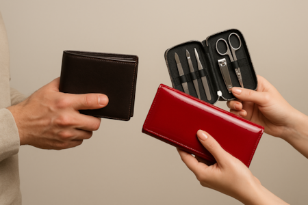 titulka peněženky a manikúra